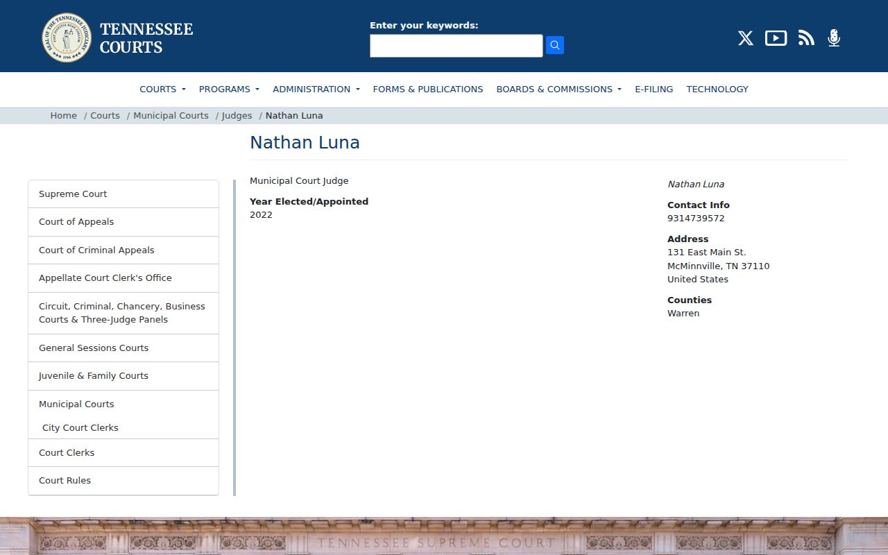 AOC municipal judge profile for Nathan Luna